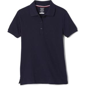 French Toast Women’s Cotton Blend Stretch Pique Short Sleeve Polo Shirt(Navy)