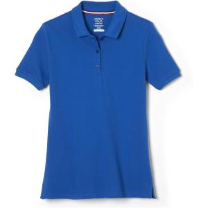 French Toast Women’s Cotton Blend Stretch Pique Short Sleeve Polo Shirt(Royal)