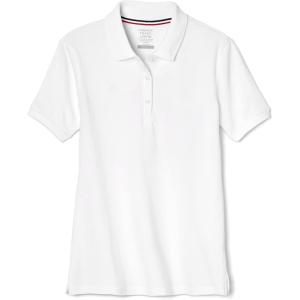 French Toast Women’s Cotton Blend Stretch Pique Short Sleeve Polo Shirt(White)