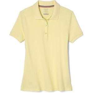 French Toast Women’s Cotton Blend Stretch Pique Short Sleeve Polo Shirt(Yellow)