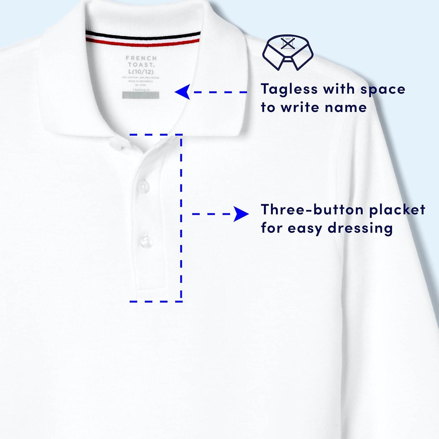 imageFrench Toast Mens Long Sleeve Cotton Blend Pique Polo ShirtNavy