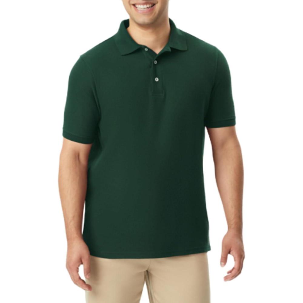 imageFrench Toast Unisex Adult Pique Polo Standard amp HuskyHunter Green
