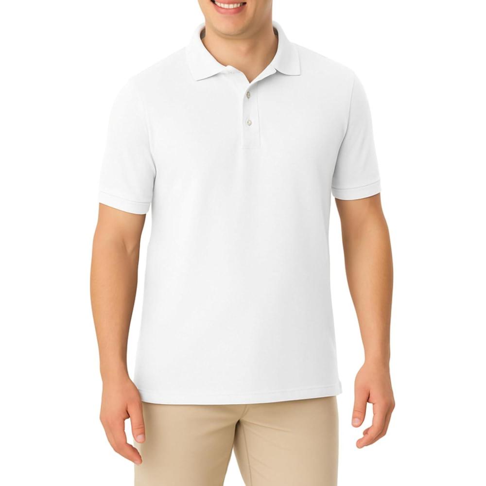 imageFrench Toast Unisex Adult Pique Polo Standard amp HuskyWhite
