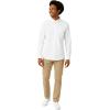 French Toast Men’s Expandable Collar Button Up Shirt with Long Sleeves(White)