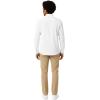 French Toast Men’s Expandable Collar Button Up Shirt with Long Sleeves(White)