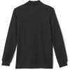 French Toast Men’s Long Sleeve Cotton Blend Pique Polo Shirt(Black)