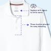 French Toast Men’s Long Sleeve Cotton Blend Pique Polo Shirt(White)
