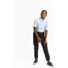 French Toast Men’s Short Sleeve Poplin Dress Shirt(Light Blue Stretch)