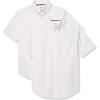 French Toast Men’s Short Sleeve Poplin Dress Shirt(2pk White)