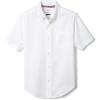 French Toast Men’s Short Sleeve Poplin Dress Shirt(White Stretch)