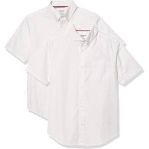 French Toast Men’s Short Sleeve Poplin Dress Shirt(2pk White)