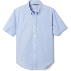 French Toast Men’s Short Sleeve Poplin Dress Shirt(Light Blue Stretch)