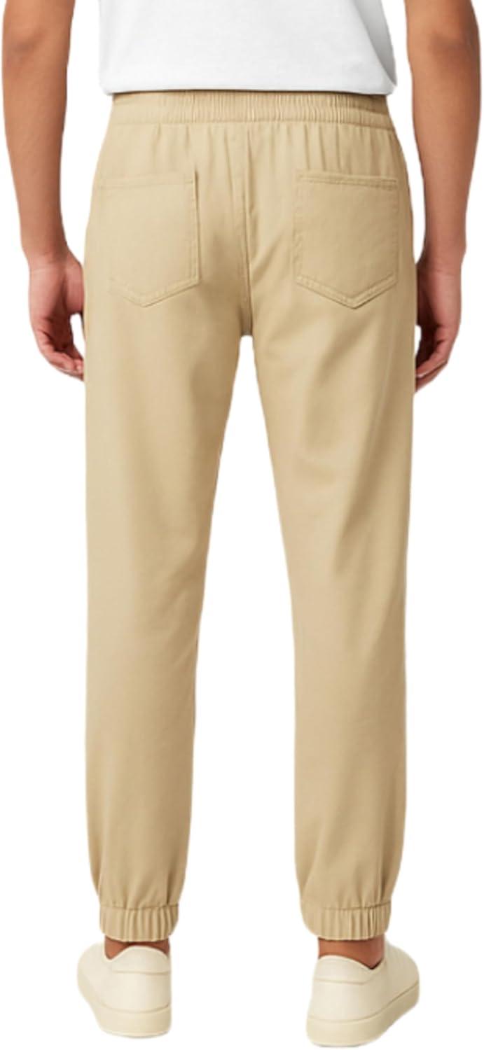 imageFrench Toast Young Mens PullOn Stretch Twill Jogger with Zipper PocketsKhaki
