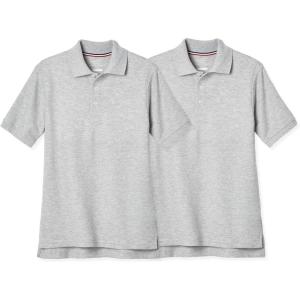 French Toast Boys’ 2-Pack Short Sleeve Pique Polo Shirt(Grey)