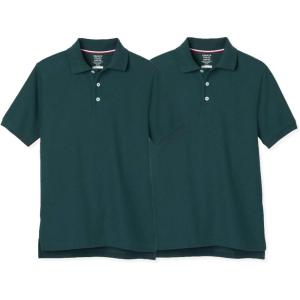 French Toast Boys’ 2-Pack Short Sleeve Pique Polo Shirt(Hunter Green)