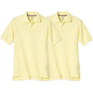 French Toast Boys’ 2-Pack Short Sleeve Pique Polo Shirt(Yellow)