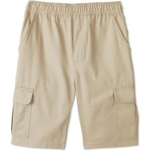 French Toast Boys’ Pull-On Twill Cargo Shorts(Khaki)