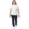 French Toast Women’s Junior’s Fitted Wrinkle-Resistant Oxford Shirt with Short Sleeves(White)