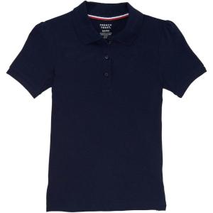 French Toast Little Girls’ Short Sleeve Stretch Pique Polo(Navy)