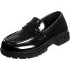 French Toast Girls Round Toe Ankle Strap Maryjane School Shoes – Mary Jane Chunky Platform Oxford Dress Shoe Pumps – Black/Navy/Brown (Size 12-5 Little Kid/Big Kid)(Black Shine)