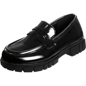 French Toast Girls Round Toe Ankle Strap Maryjane School Shoes – Mary Jane Chunky Platform Oxford Dress Shoe Pumps – Black/Navy/Brown (Size 12-5 Little Kid/Big Kid)(Black Shine)