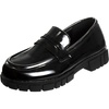 French Toast Girls Round Toe Ankle Strap Maryjane School Shoes Toddler/Little Kid/Big Kid(Black Shine)