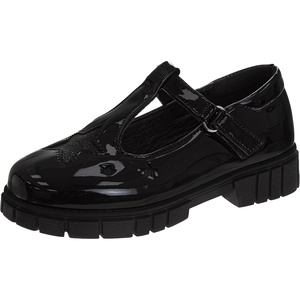 French Toast Girls Round Toe Ankle Strap Maryjane School Shoes Toddler/Little Kid/Big Kid(Glossy Black)